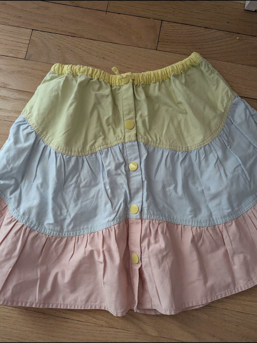 Stella McCartney Kids Pastel Yellow, Blue & Pink Tiered Mini Skirt